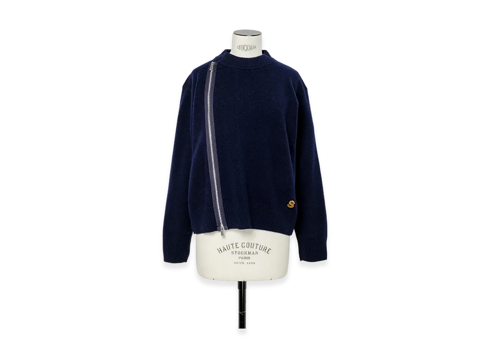 sacai S Wool Knit Blouson "Navy"