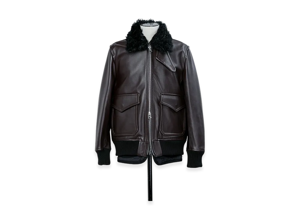 sacai Leather Jacket "Brown/Black"