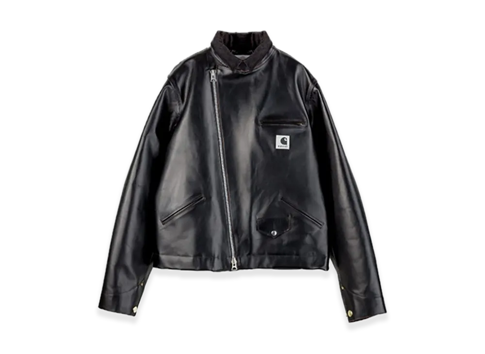 sacai x Carhartt WIP Leather Jacket Mens "Black"