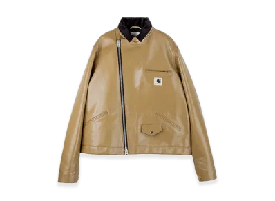 sacai x Carhartt WIP Leather Jacket Mens (ISETAN Shinjuku Exclusive) "Beige"