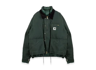 sacai x Carhartt WIP Washed Duck Puffer Jacket Mens "Green"