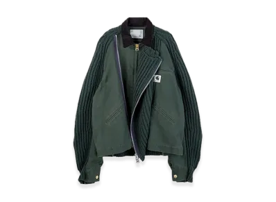 sacai x Carhartt WIP Washed Duck x Wool Knit Blouson Mens "Green"