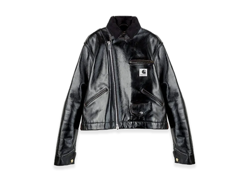 sacai x Carhartt WIP Leather Jacket Womens "Black"