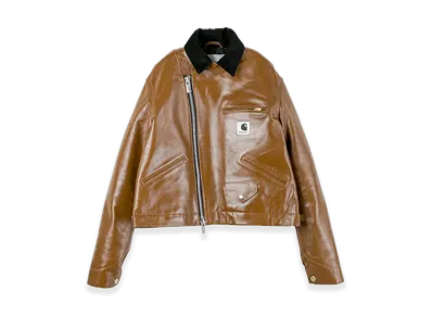 sacai x Carhartt WIP Leather Jacket Womens "Dark Beige"