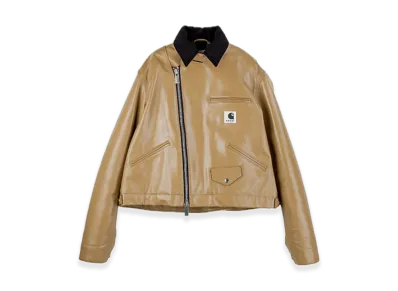 sacai x Carhartt WIP Leather Jacket Womens (ISETAN Shinjuku Exclusive) "Beige"