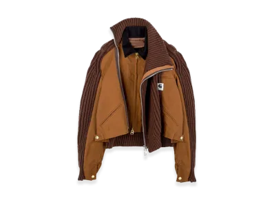 sacai x Carhartt WIP Duck x Wool Knit Blouson Womens "Dark Beige"