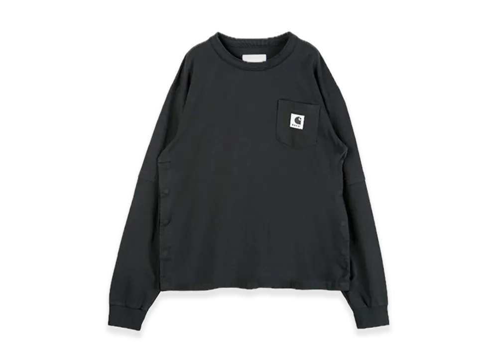sacai x Carhartt WIP Cotton Jersey L/S T-Shirt "Black"