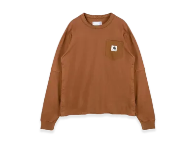 sacai x Carhartt WIP Cotton Jersey L/S T-Shirt "Dark Beige"