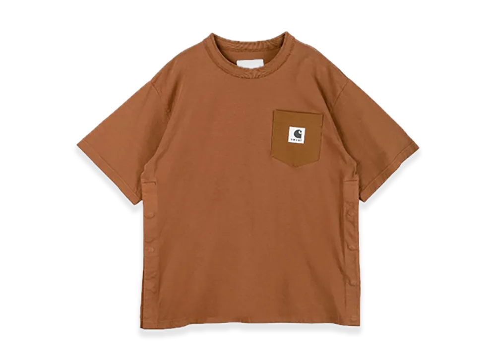 sacai x Carhartt WIP Cotton Jersey T-Shirt "Dark Beige"
