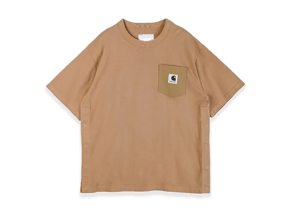 sacai x Carhartt WIP Cotton Jersey T-Shirt (ISETAN Shinjuku Exclusive) "Beige"