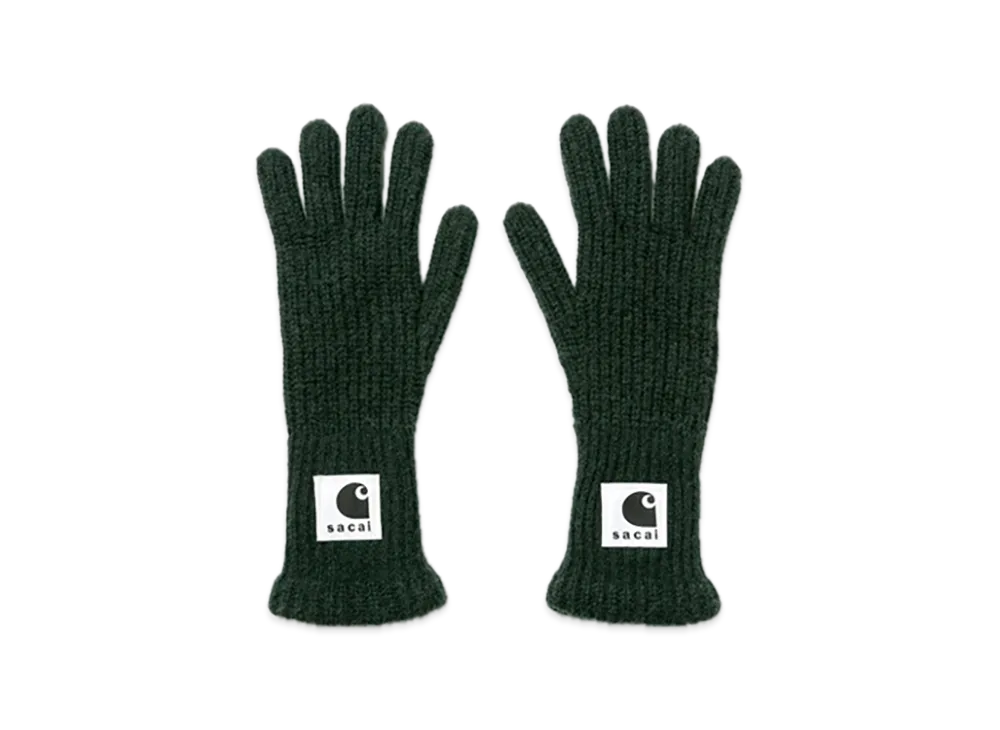 sacai x Carhartt WIP Wool Knit Gloves "Green"