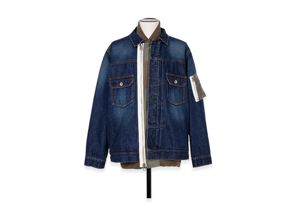 sacai Denim x Nylon Twill Jacket "Blue"