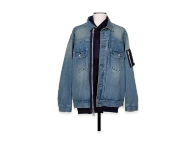 sacai Denim x Nylon Twill Jacket "Light Blue"