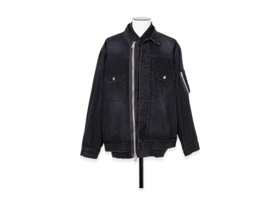sacai Denim x Nylon Twill Jacket "Black"