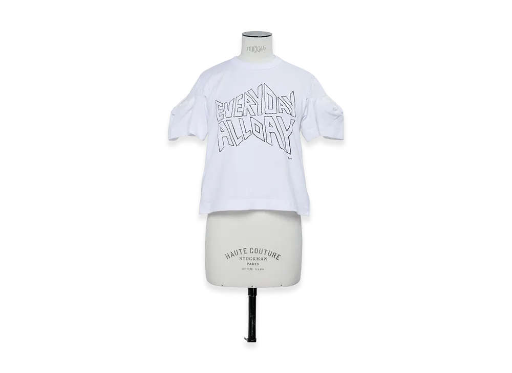 sacai by Geoff Mcfetridge Cotton Jersey T-Shirt "White"