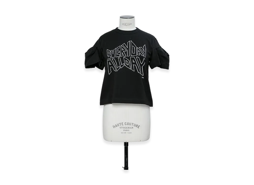 sacai by Geoff Mcfetridge Cotton Jersey T-Shirt "Black"