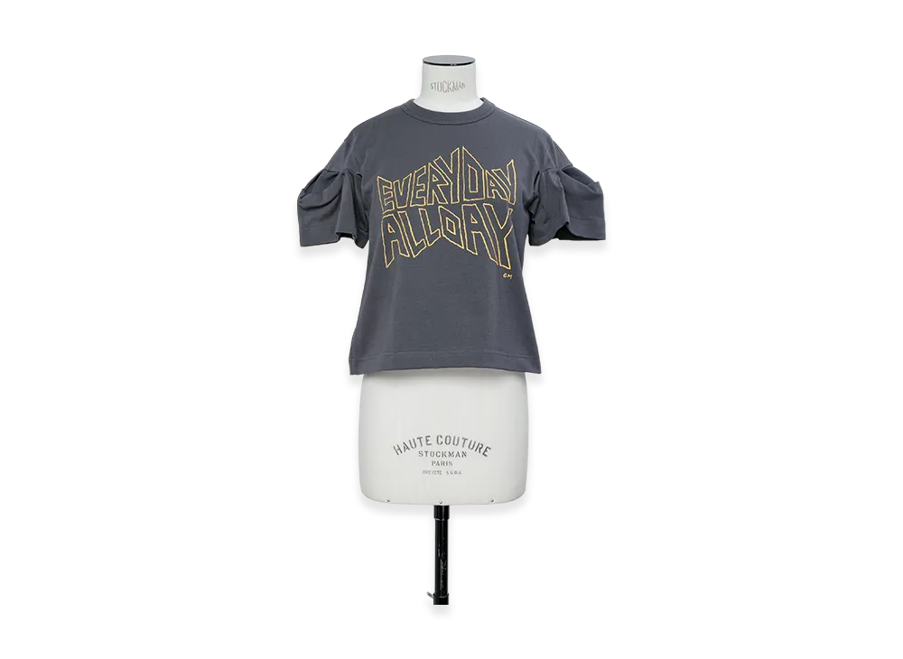 sacai by Geoff Mcfetridge Cotton Jersey T-Shirt "Cool Gray"