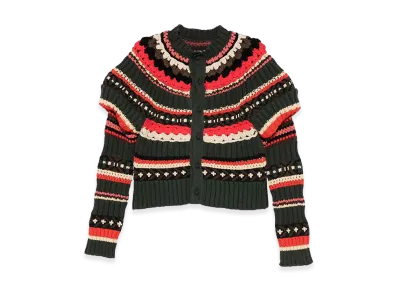 sacai Women's Mix Knit Cardigan "Light Brown"