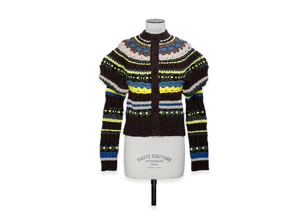sacai Mix Knit Cardigan "Brown"