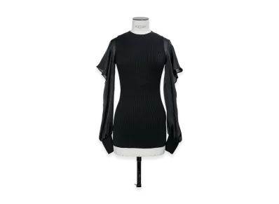sacai Satin x Cotton Knit Pullover "Black"