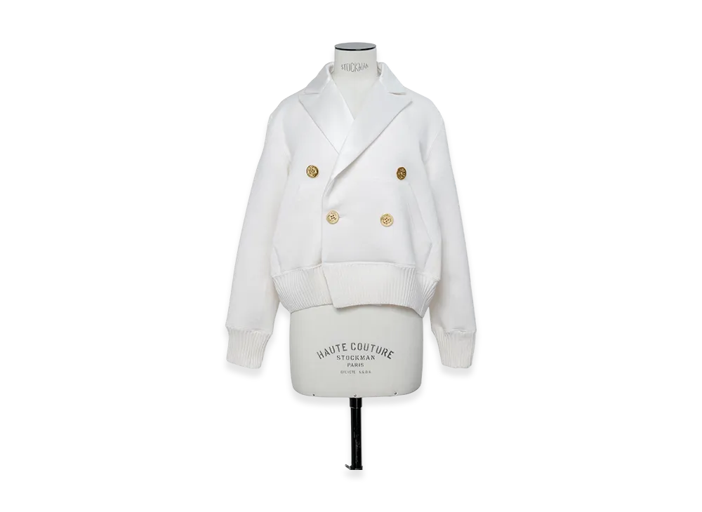 sacai Cotton Cashmere Knit Jacket "Off White"