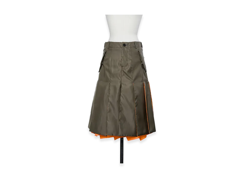 sacai Nylon Twill Skirt "Dark Khaki"