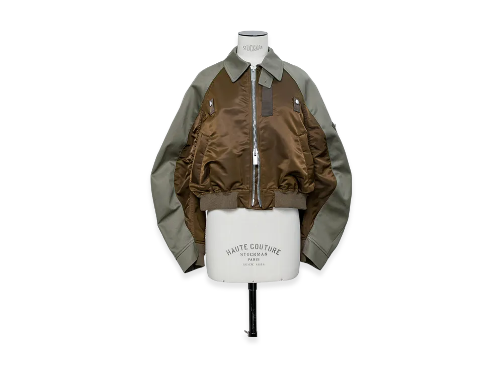 sacai Cotton Chino x Nylon Twill Blouson "Brown/Gray"