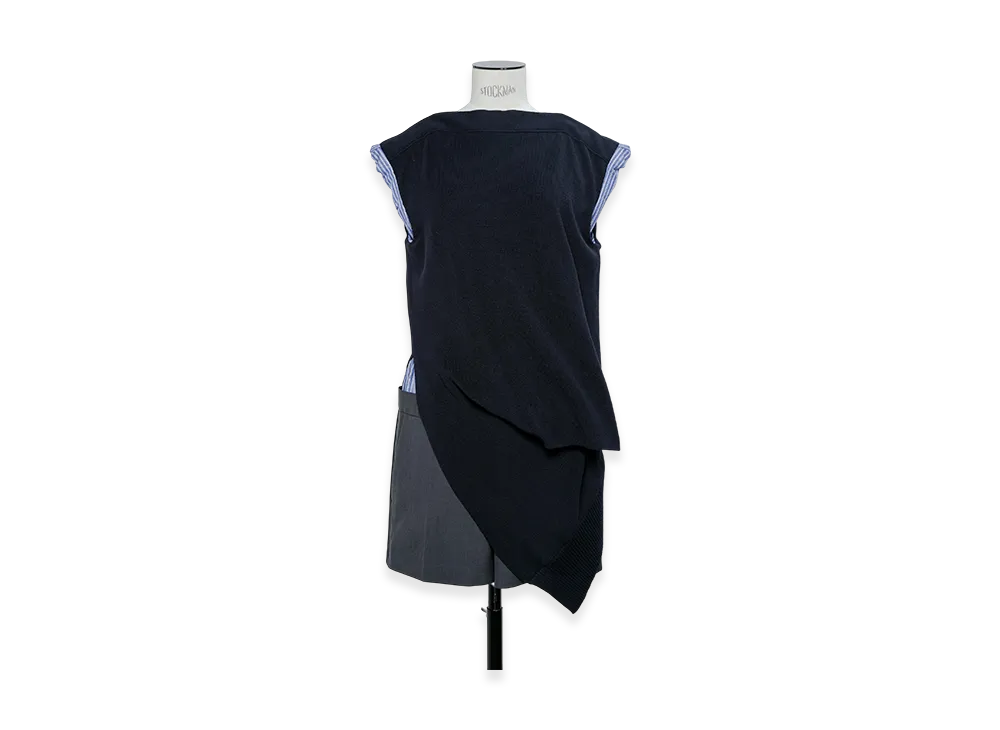 sacai Suiting x Knit Dress "Navy/Gray"