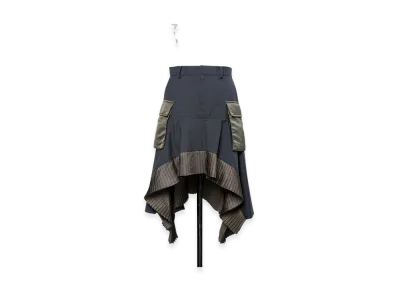 sacai Suiting x Nylon Twill Skirt "Gray/Dark Khaki"
