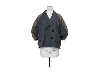 sacai Suiting x Nylon Twill Jacket "Gray/Dark Khaki"