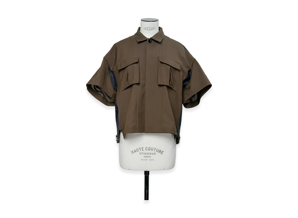 sacai Suiting x Denim Shirt "Brown/Indigo"
