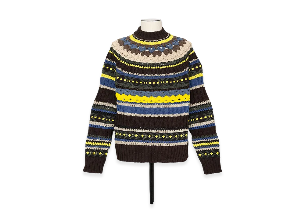 sacai Mix Knit Pullover "Brown"