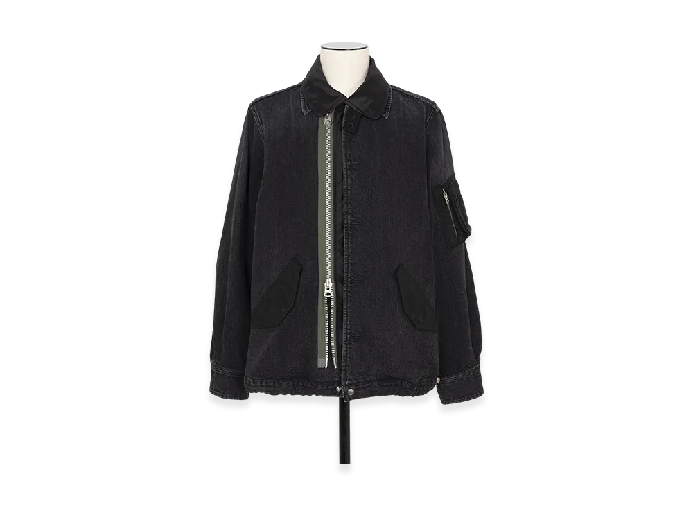 sacai Denim x Nylon Twill Blouson "Black"
