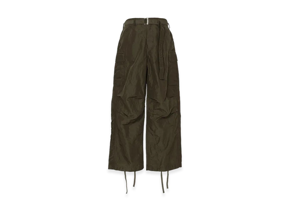 sacai Treated Nylon Twill Pants "Dark Khaki"