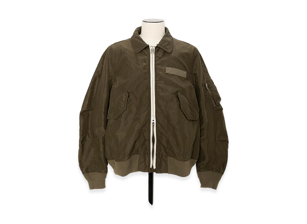 sacai Treated Nylon Twill Blouson "Dark Khaki"