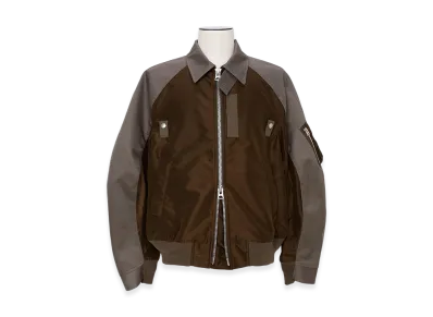 sacai Cotton Chino x Nylon Twill Blouson "Gray/Brown"