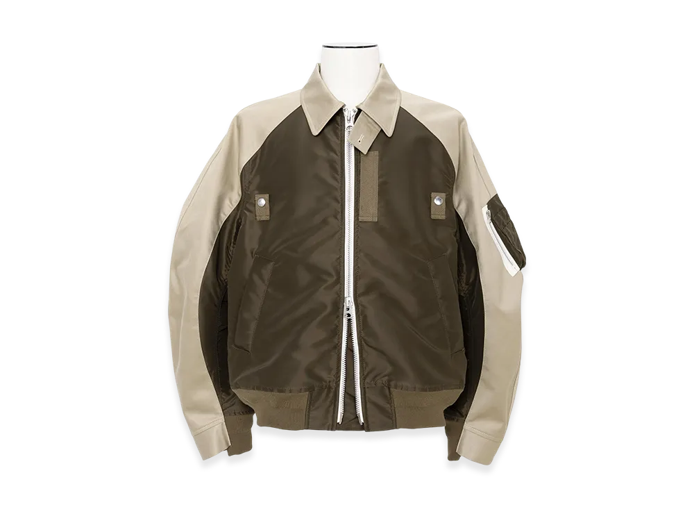 sacai Cotton Chino x Nylon Twill Blouson "Beige/Dark Khaki"