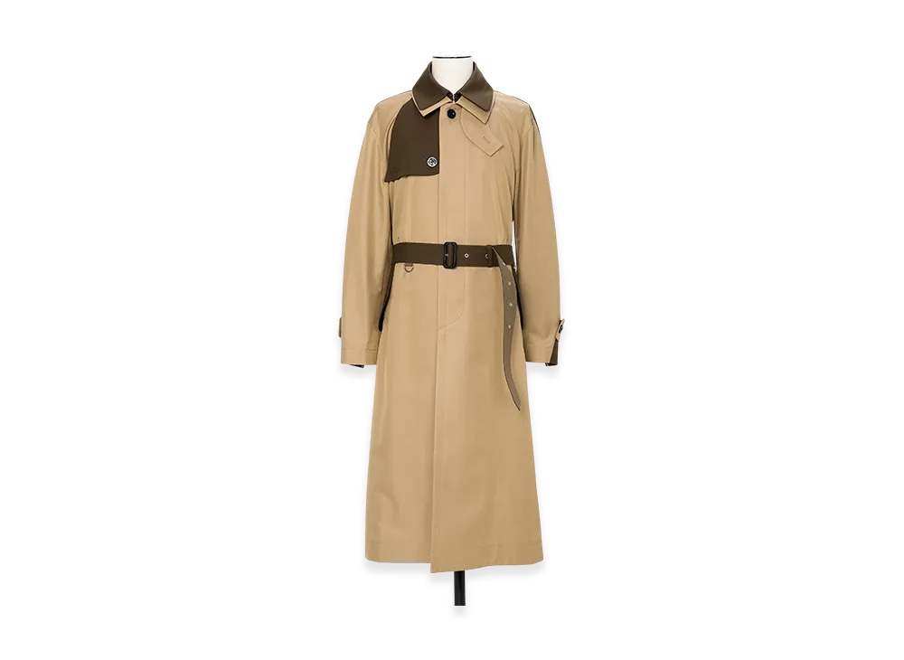 sacai Cotton Gabardine Coat "Beige/Brown"