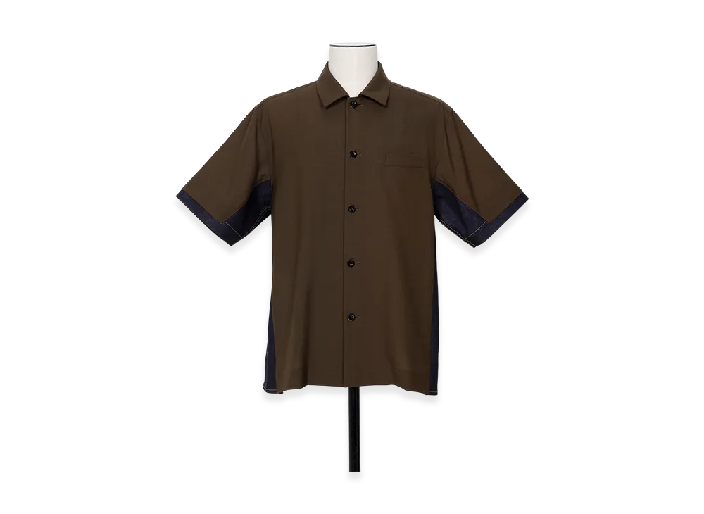 sacai Suiting x Denim Shirt "Brown/Indigo"