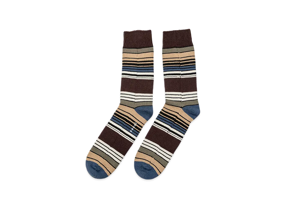 sacai Horizontal Stripe Socks "Brown/Beige"