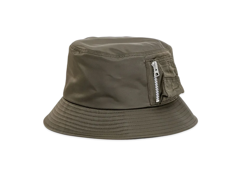 sacai Single Brim Pocket Hat / Nylon Twill "Dark Khaki"