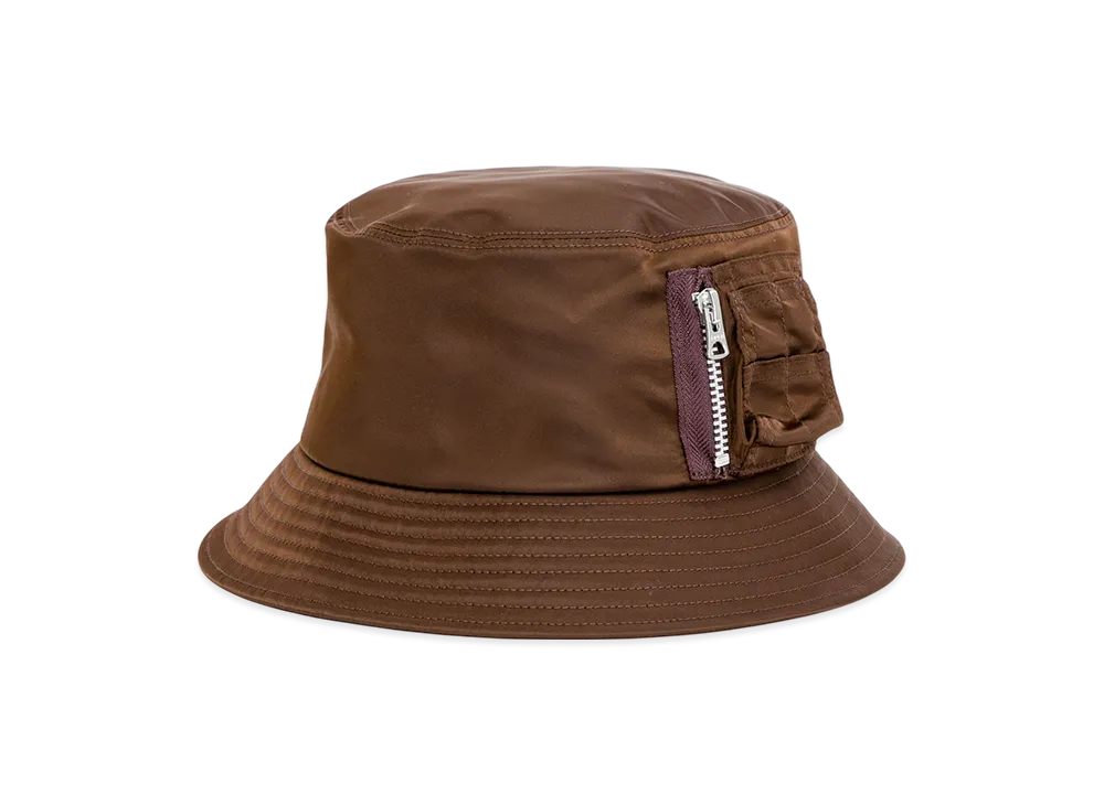 sacai Single Brim Pocket Hat / Nylon Twill "Brown"