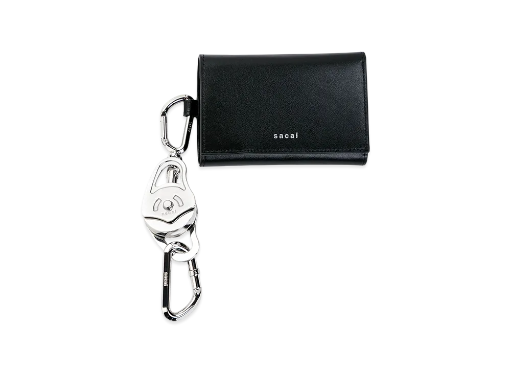 sacai Carabiner Trifold Wallet "Black"
