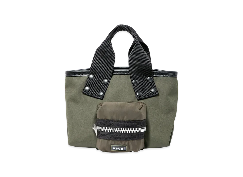 sacai Pocket Tote Bag Small "Dark Khaki"