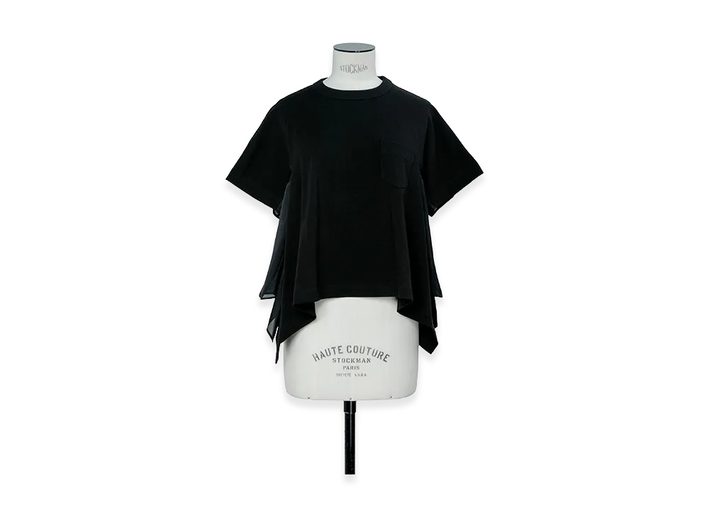 sacai Satin Cotton Jersey T-Shirt "Black"