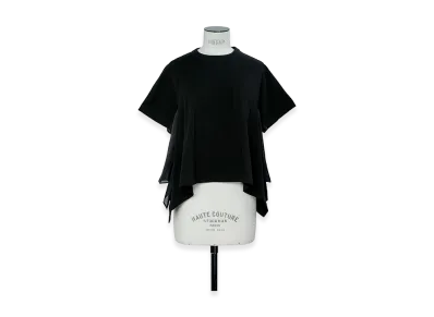 sacai Satin Cotton Jersey T-Shirt "Black"