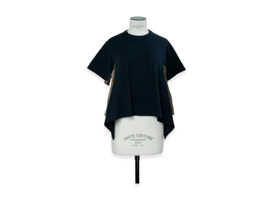 sacai Satin Cotton Jersey T-Shirt "Navy/Khaki"