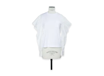 sacai Poplin Cotton Jersey T-Shirt "White"