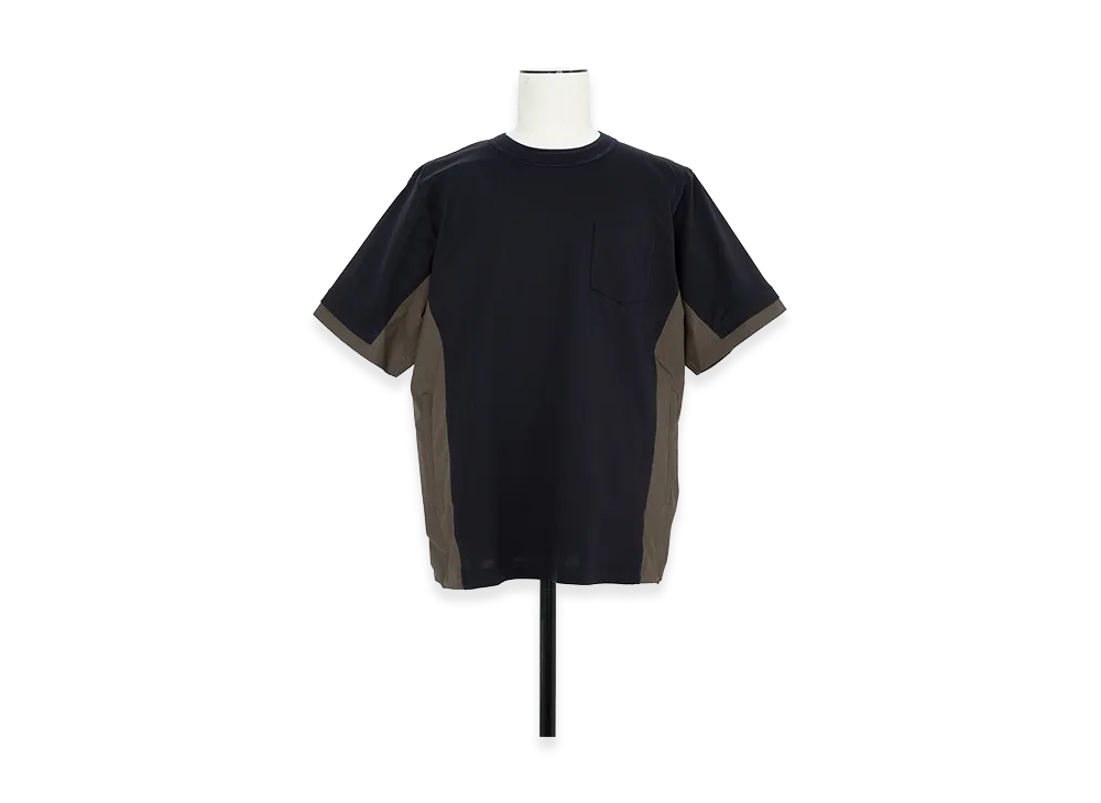 sacai Cotton Typewriter Cotton Jersey T-Shirt "Navy/Taupe"