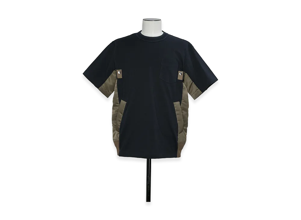 sacai Cotton Jersey T-Shirt "Navy/Dark Khaki"